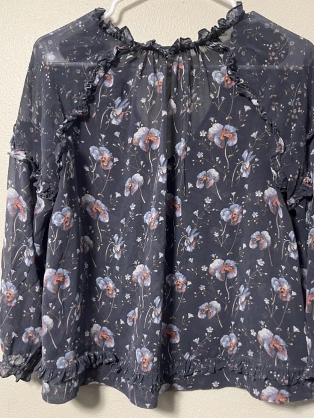 Ulla Johnson blue silk blouse, Size 6